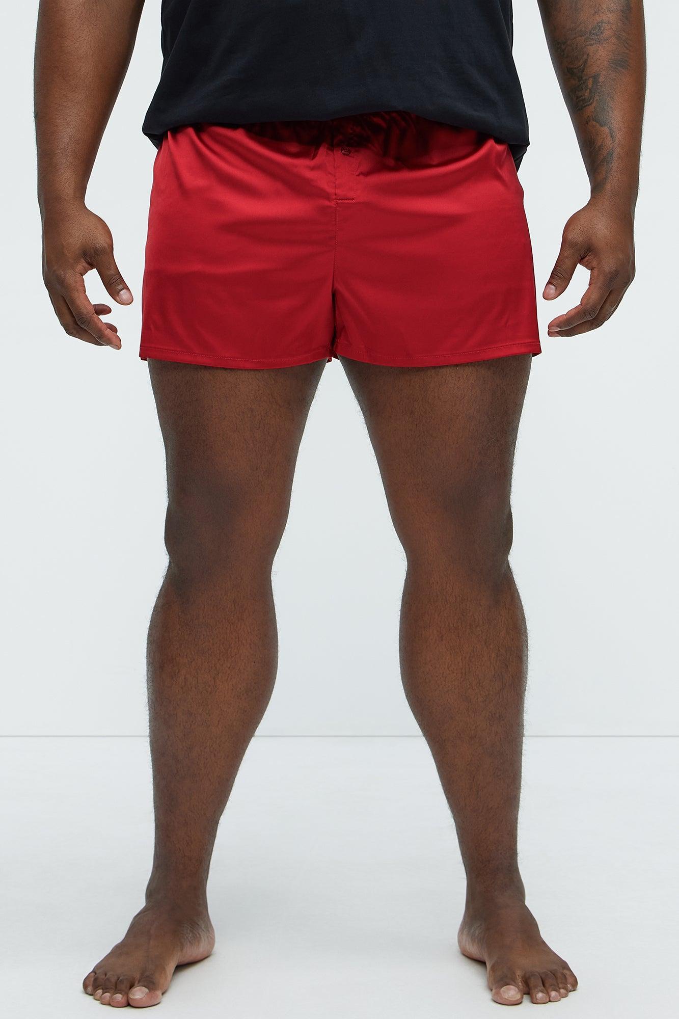 Satin Relaxed Boxer - Red Product Image