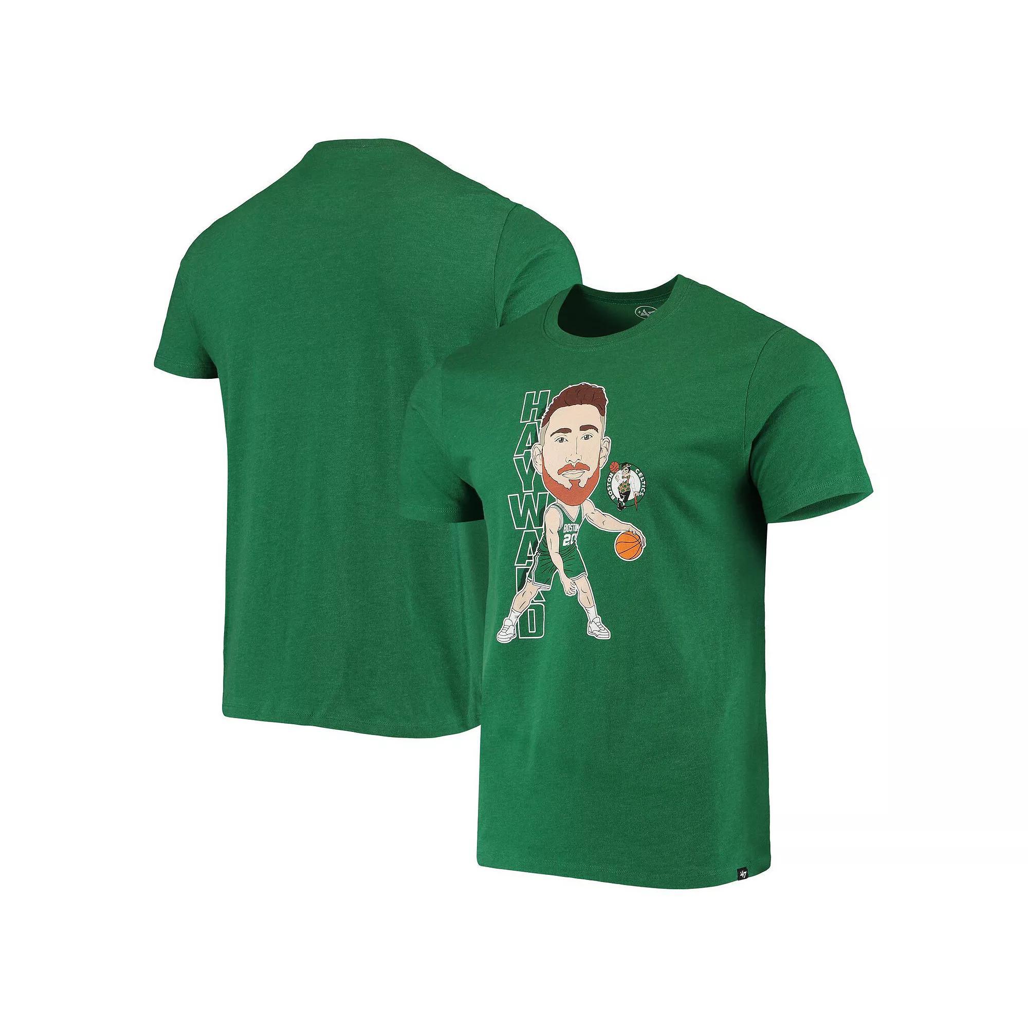 Men's '47 Gordon Hayward Heathered Kelly Green Boston Celtics Bobblehead T-Shirt, Size: Large Product Image