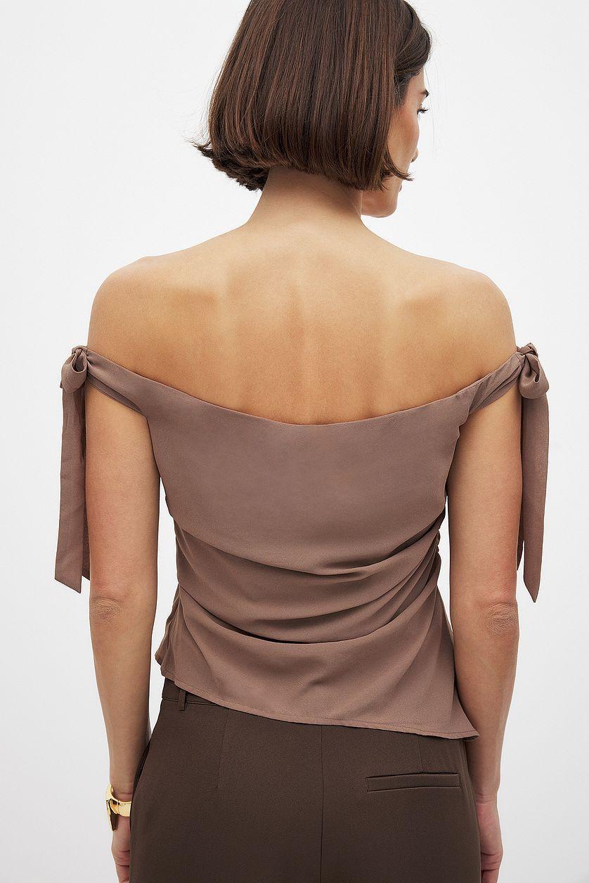 Off Shoulder Tie Detail Top Product Image