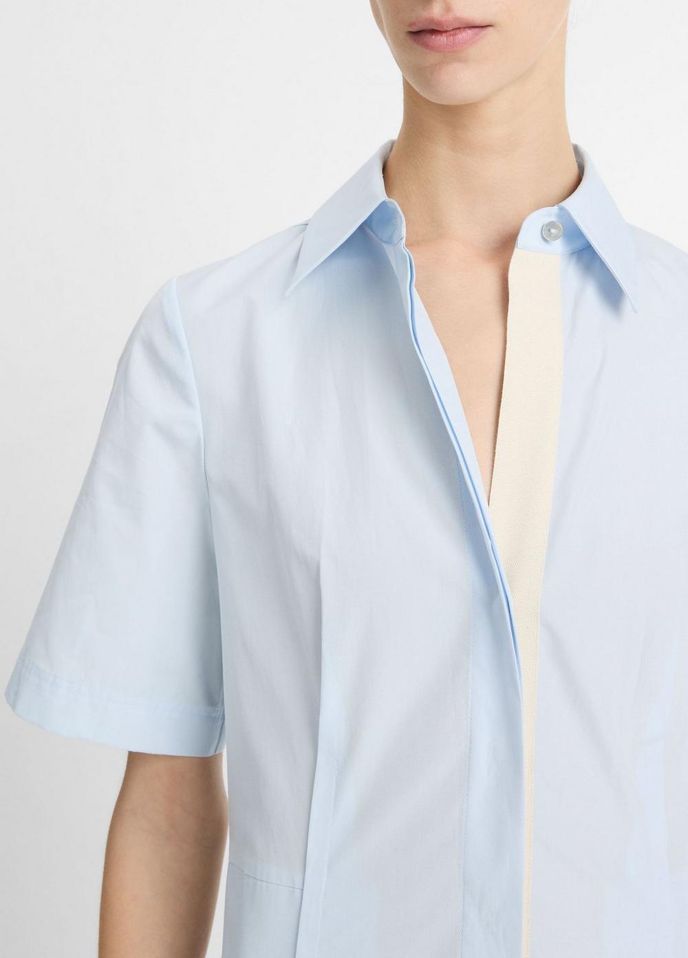 Womens Canvas Tape Cotton Shirt Dress, Moss Smoke, Size S Vince Product Image