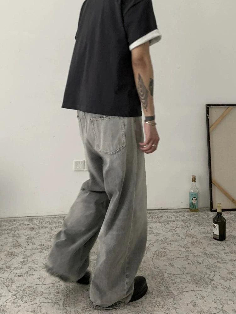 RT No. 18834 CLOUD GRAY BAGGY STRAIGHT JEANS Product Image