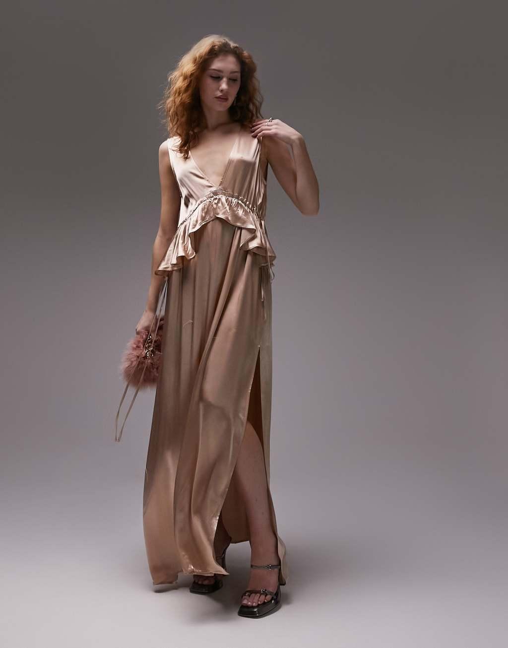Topshop ruffle peplum maxi dress Product Image