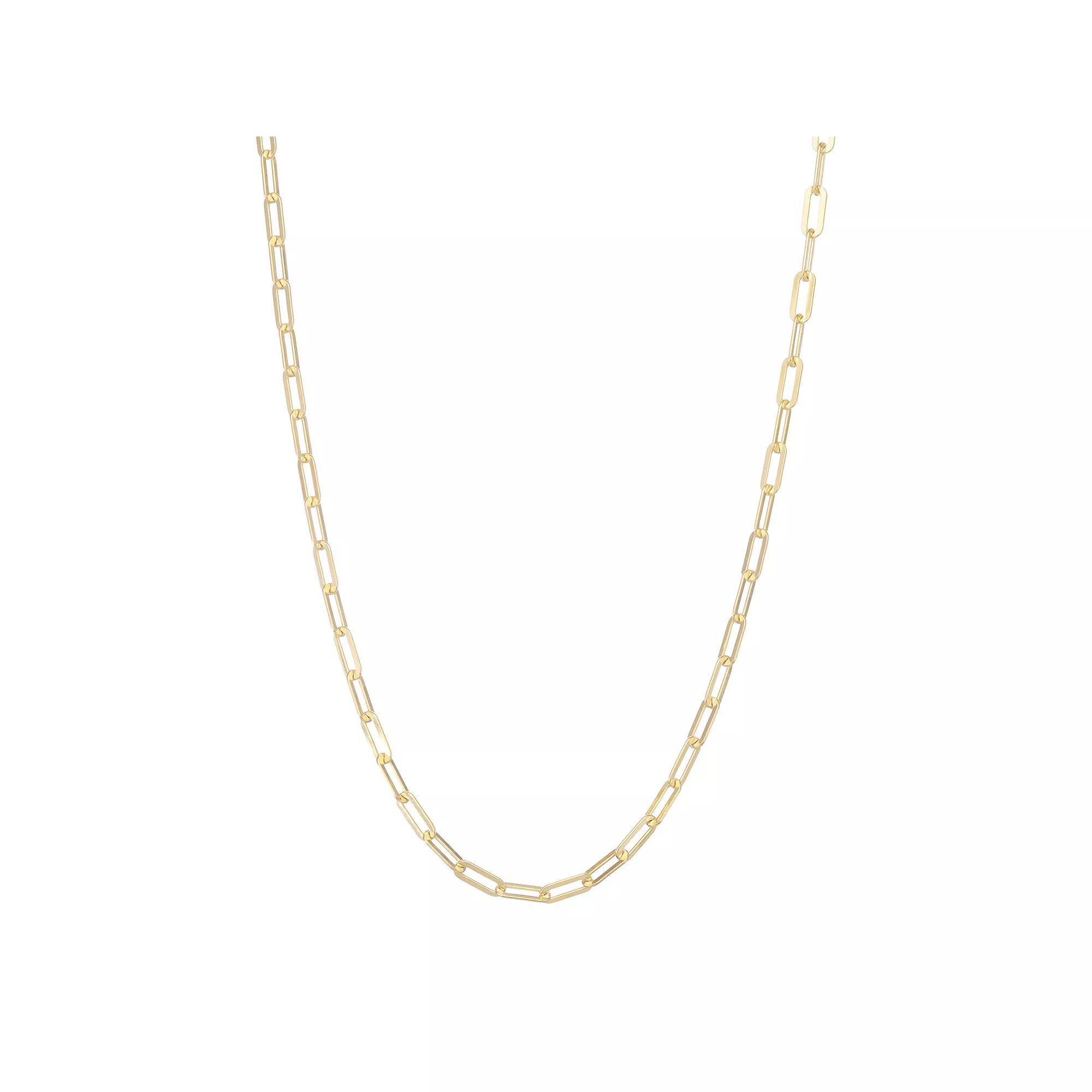 Giorgio di Vicenza Sterling Silver Flat Paper Clip Chain Necklace, Women's, Size: 22", Gold Tone Product Image