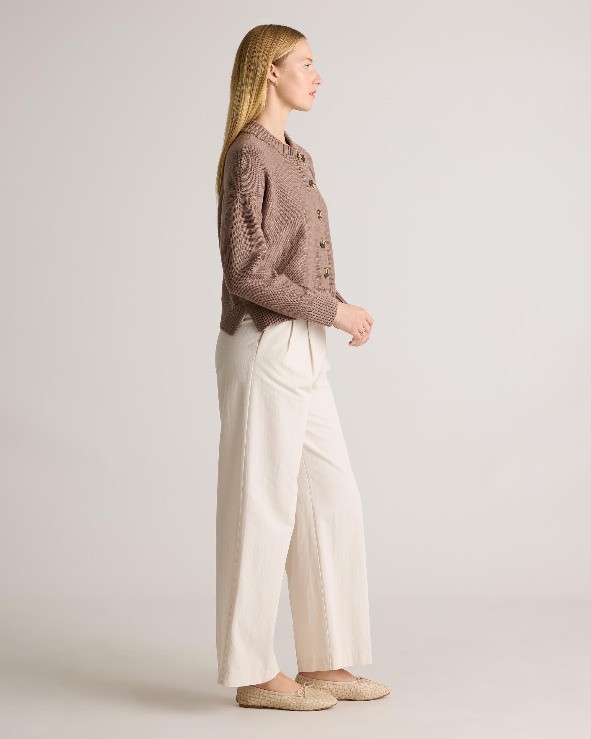 Quince | Women's Cropped Cardigan Sweater Organic Cotton Product Image