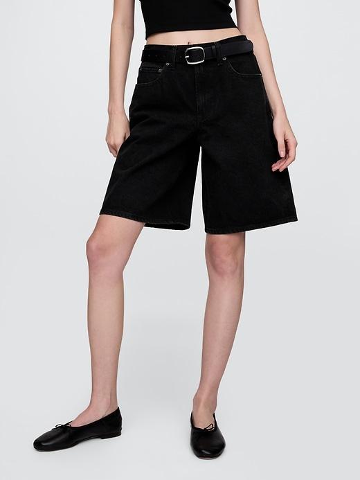 11"  Mid Rise Longline Denim Shorts Product Image