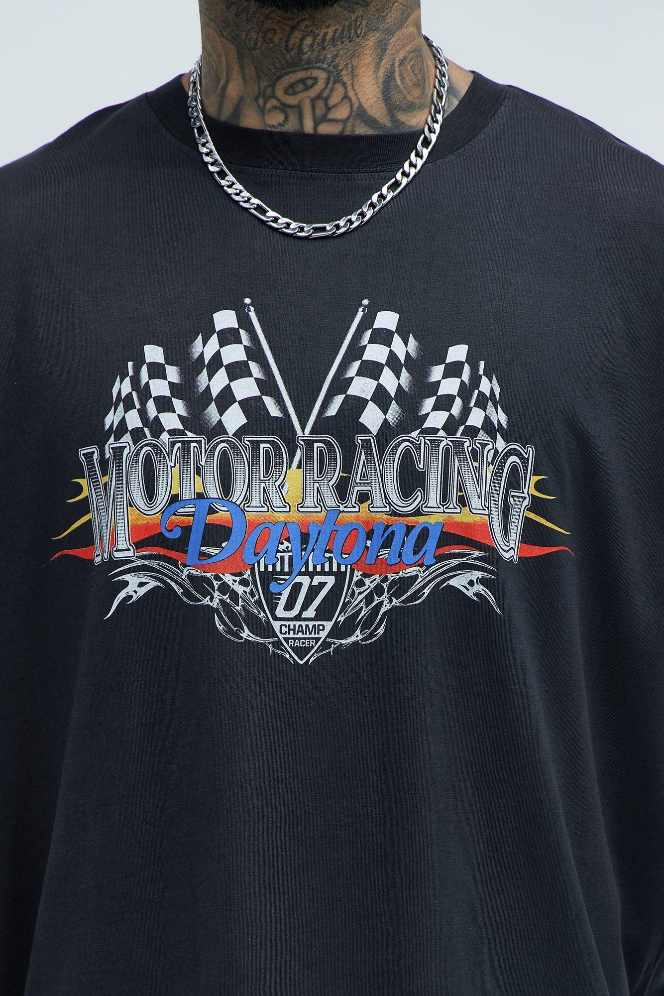 Motor Racing Daytona Oversized Short Sleeve Tee - Black Product Image