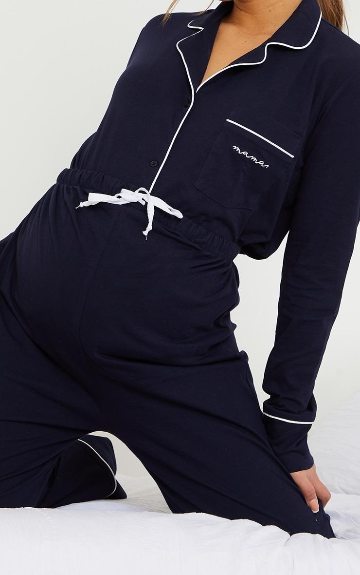 Maternity Navy Wide Leg Pj Pant Product Image