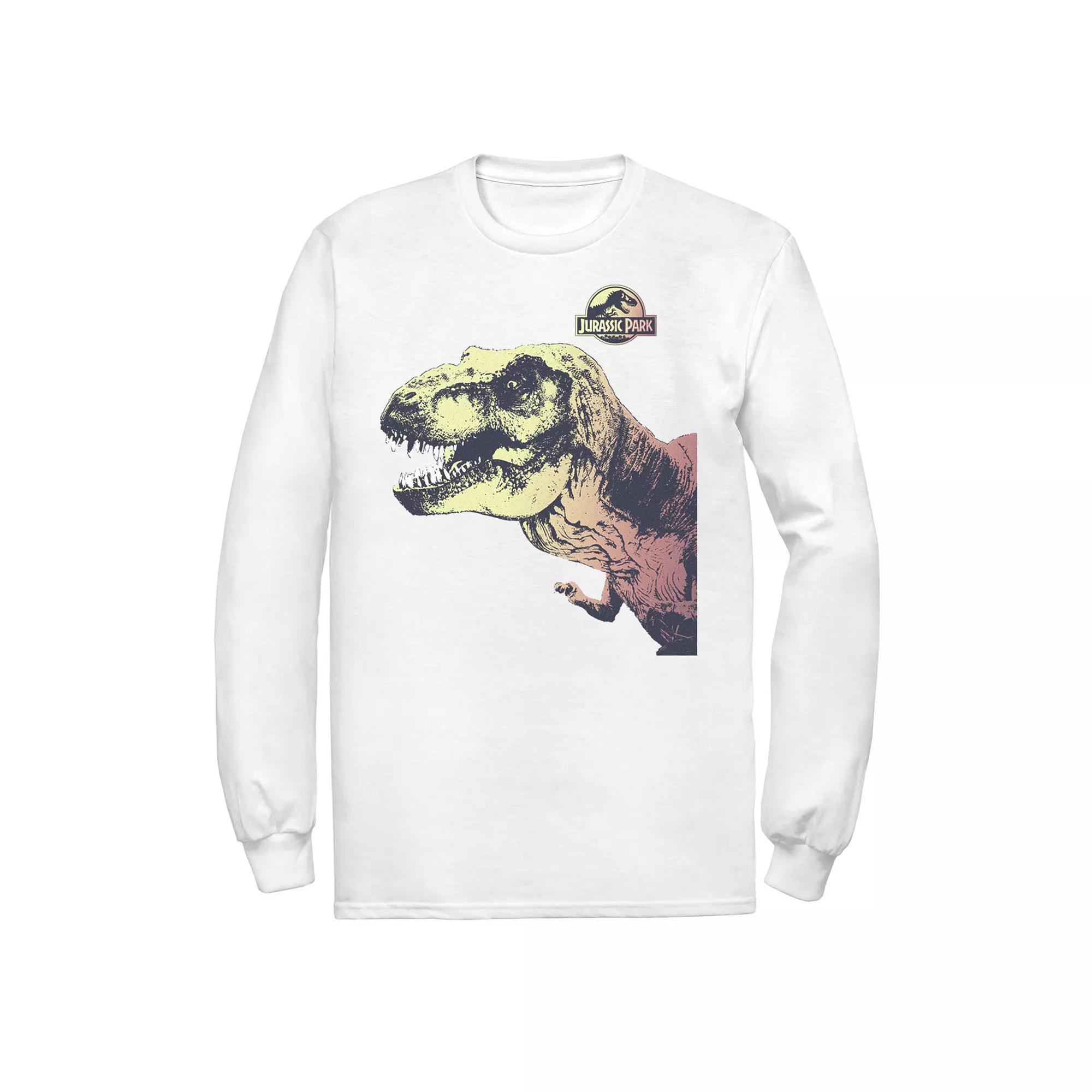 Men's Jurassic Park T-Rex Sunset Color Fill In Tee, Size: XL, Athletic Grey Product Image