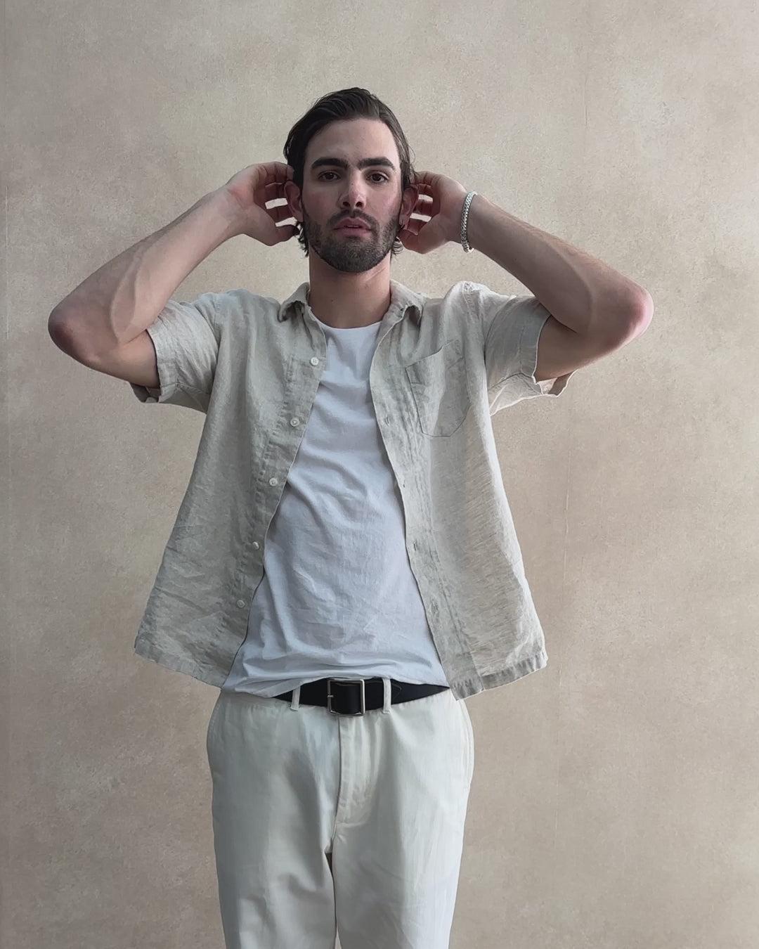 Camp Shirt In Flax Linen Product Image