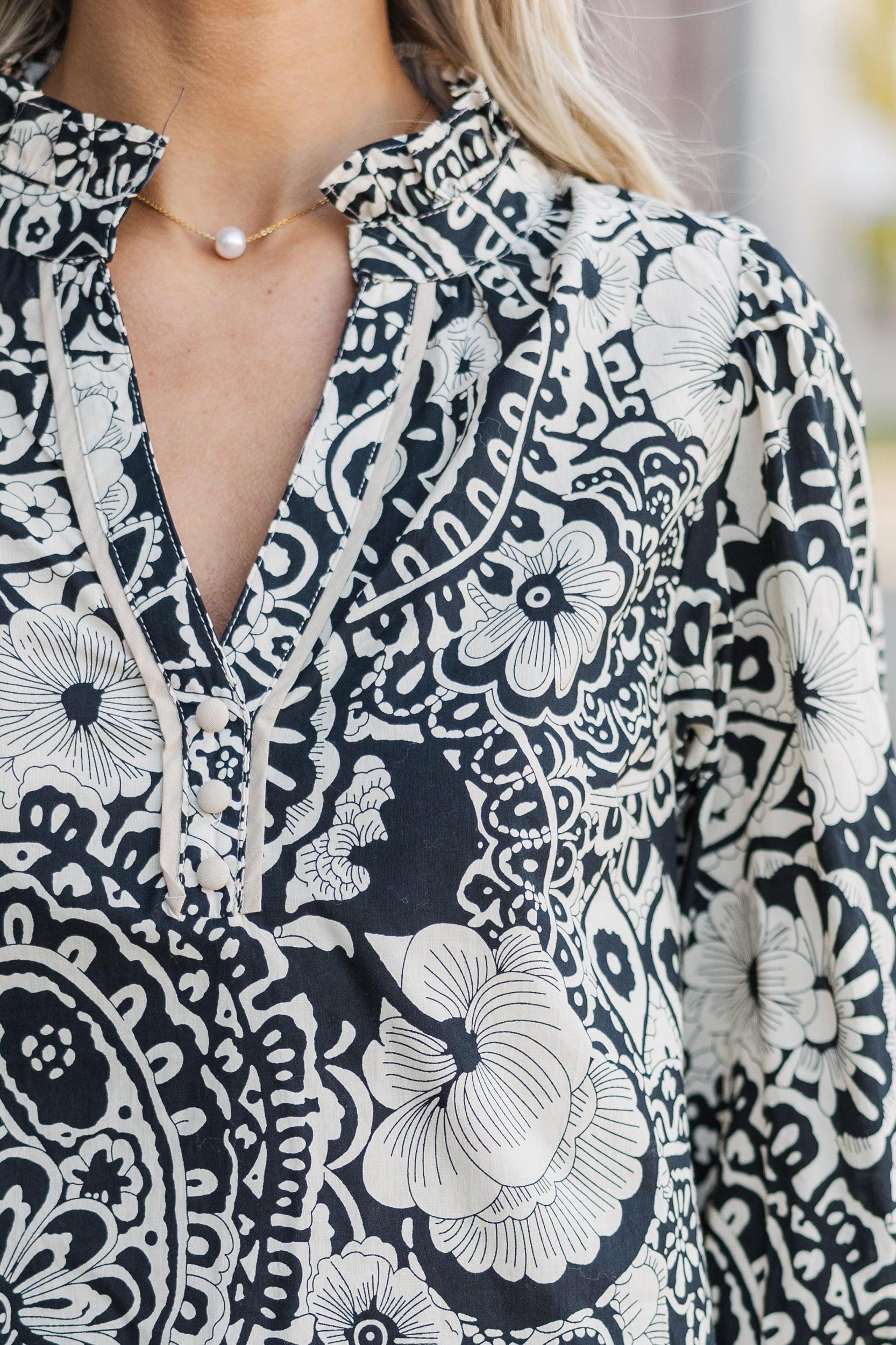 Give It Your All Black Floral Blouse Female Product Image