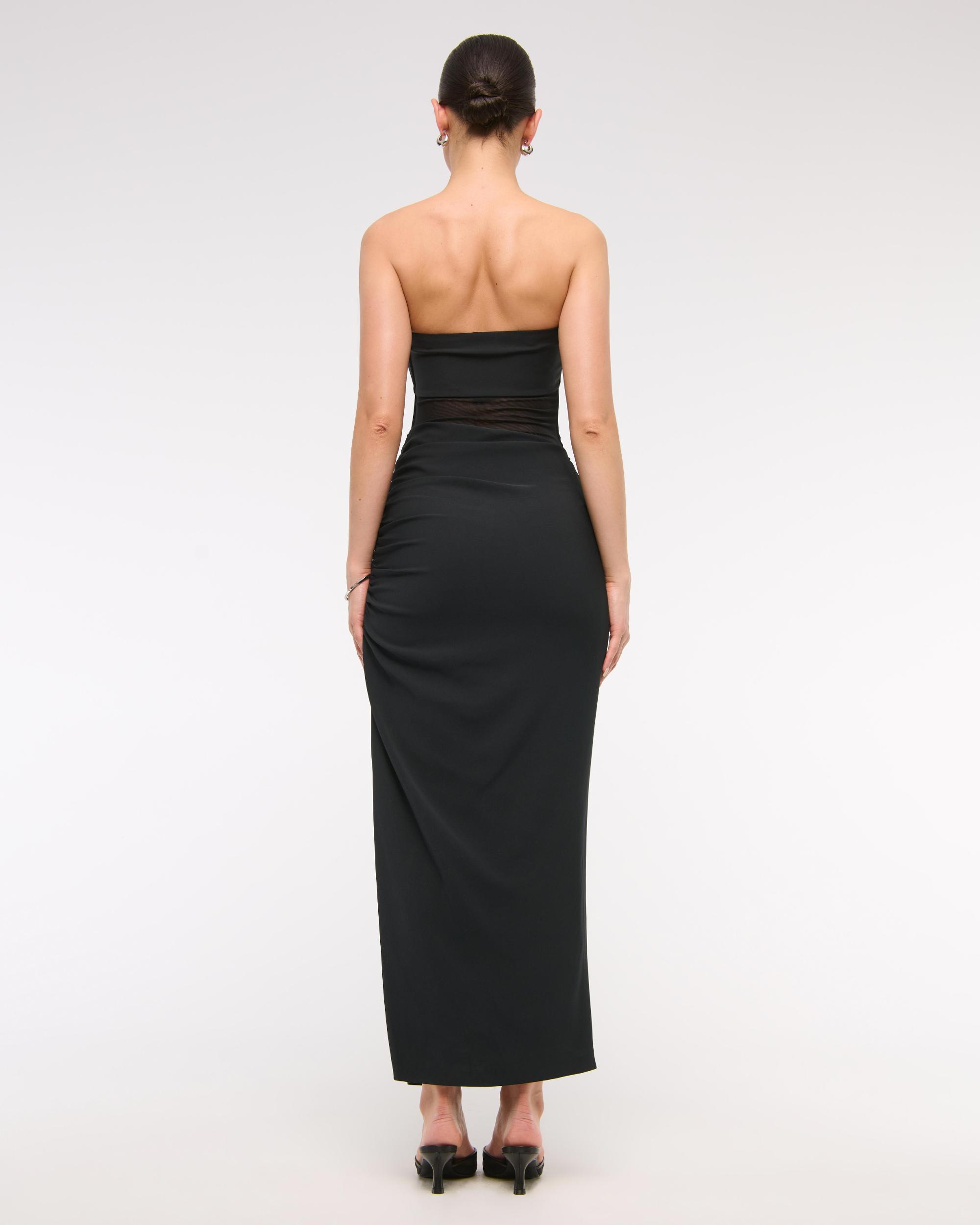 Sheer Draped Maxi Dress Product Image