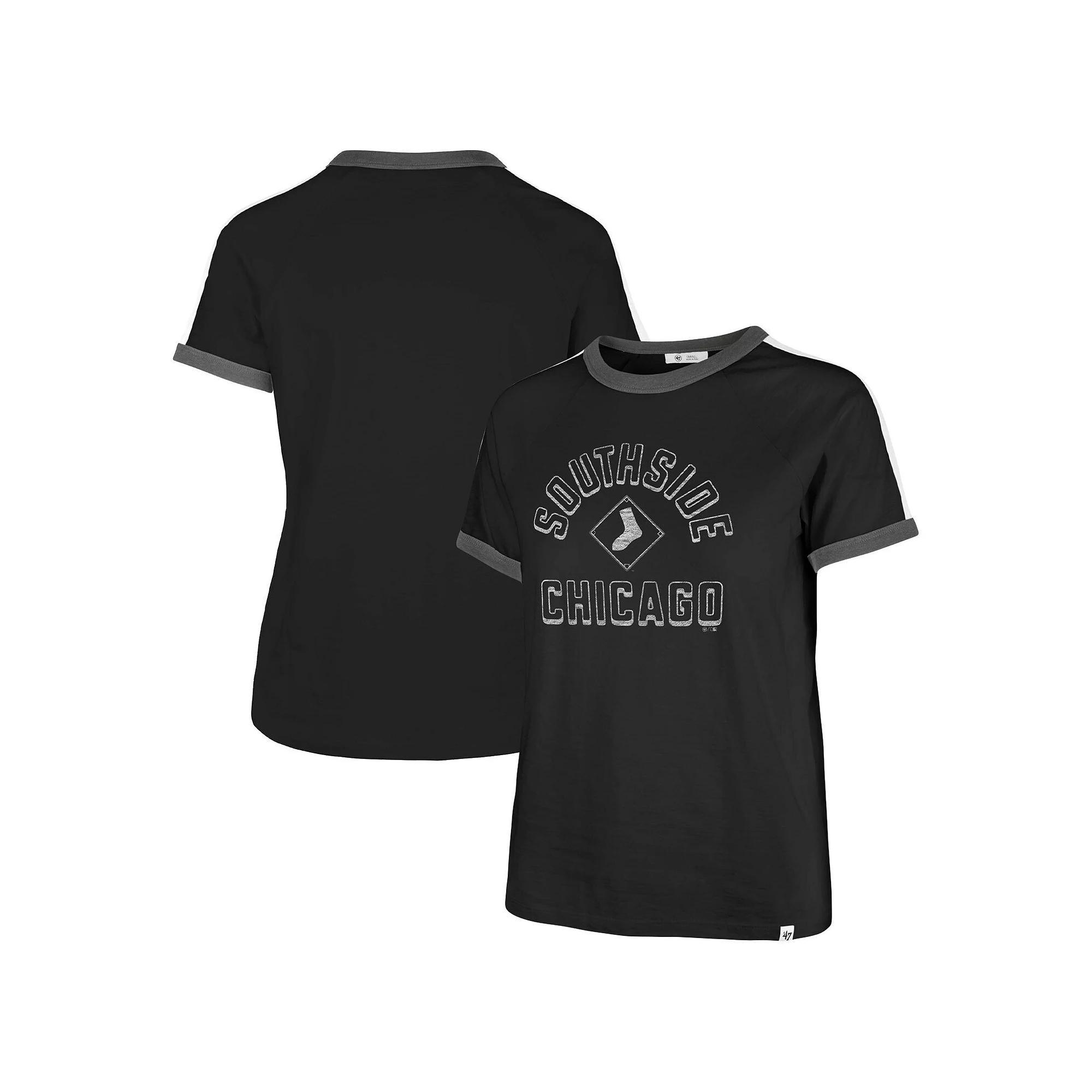 Women's '47  Black Chicago White Sox City Connect Sweet Heat Peyton T-Shirt, Size: Small Product Image