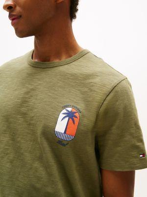 Palm Tree Logo Slub Cotton T-Shirt Product Image