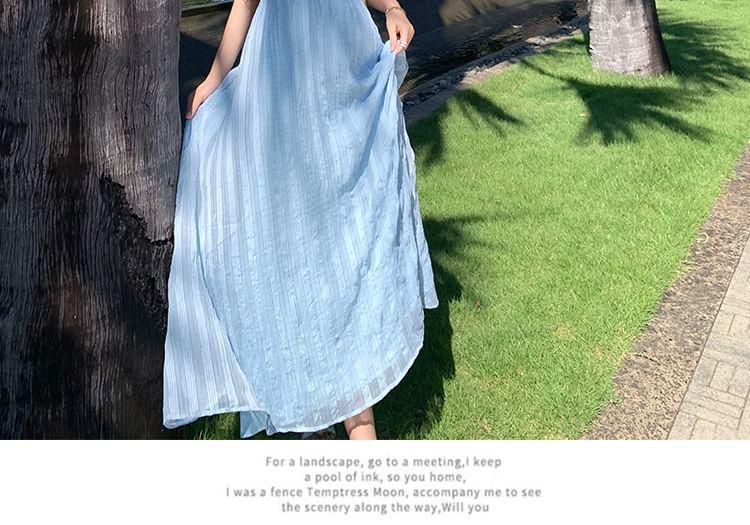 Halter Neck Plain Maxi Sun Dress Product Image