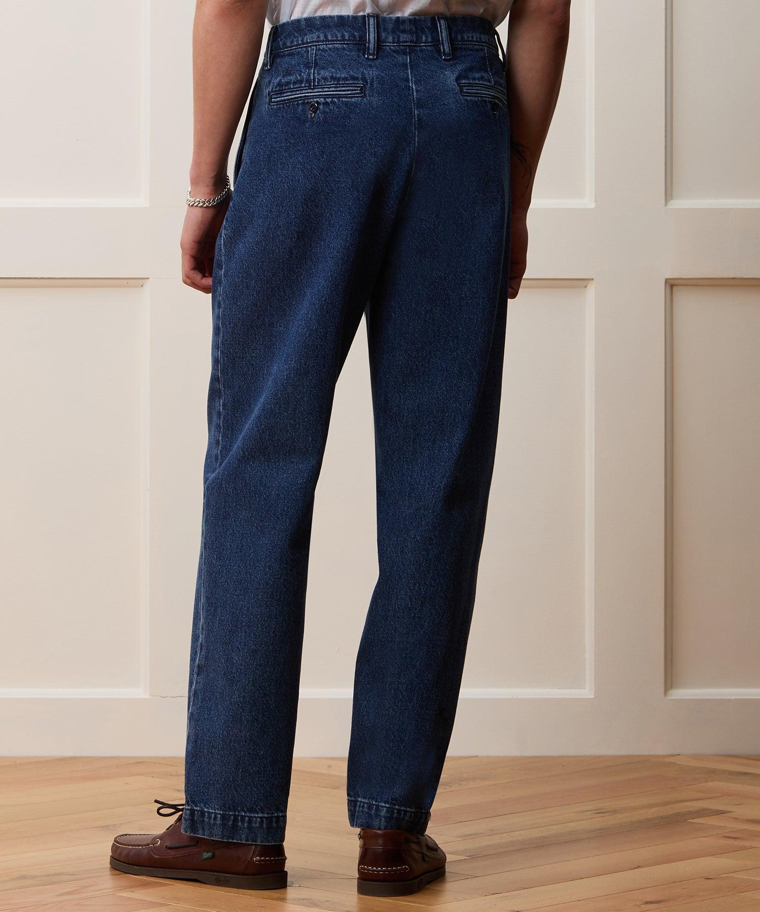 Relaxed Pleated Denim Chino Product Image