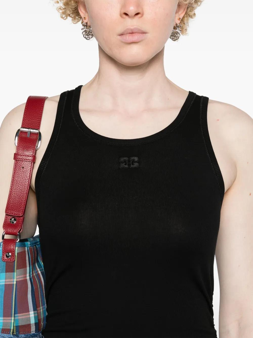 logo-embroidered ruched dress Product Image