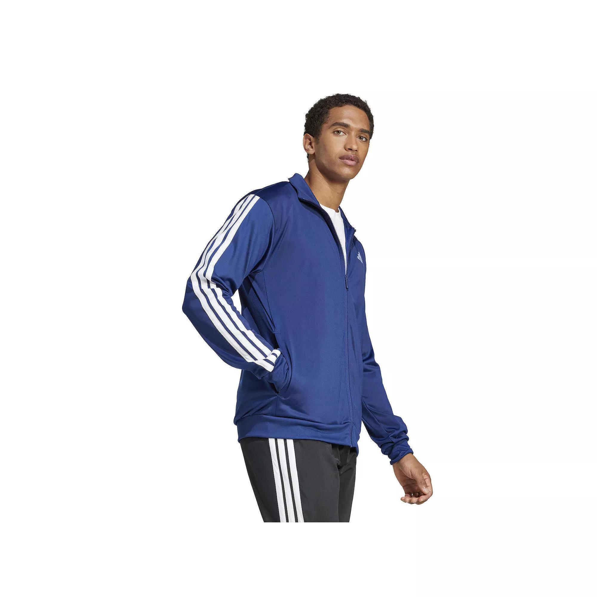 Men's adidas 3-Stripes Tricot Regular Sportswear Track Jacket, Size: XXL, Dark Blue Product Image