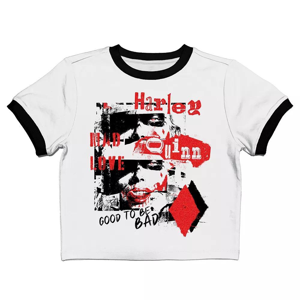 Juniors' Batman Harley Quinn Glitter Baby Graphic Tee, Women's, Size: XL, White Product Image