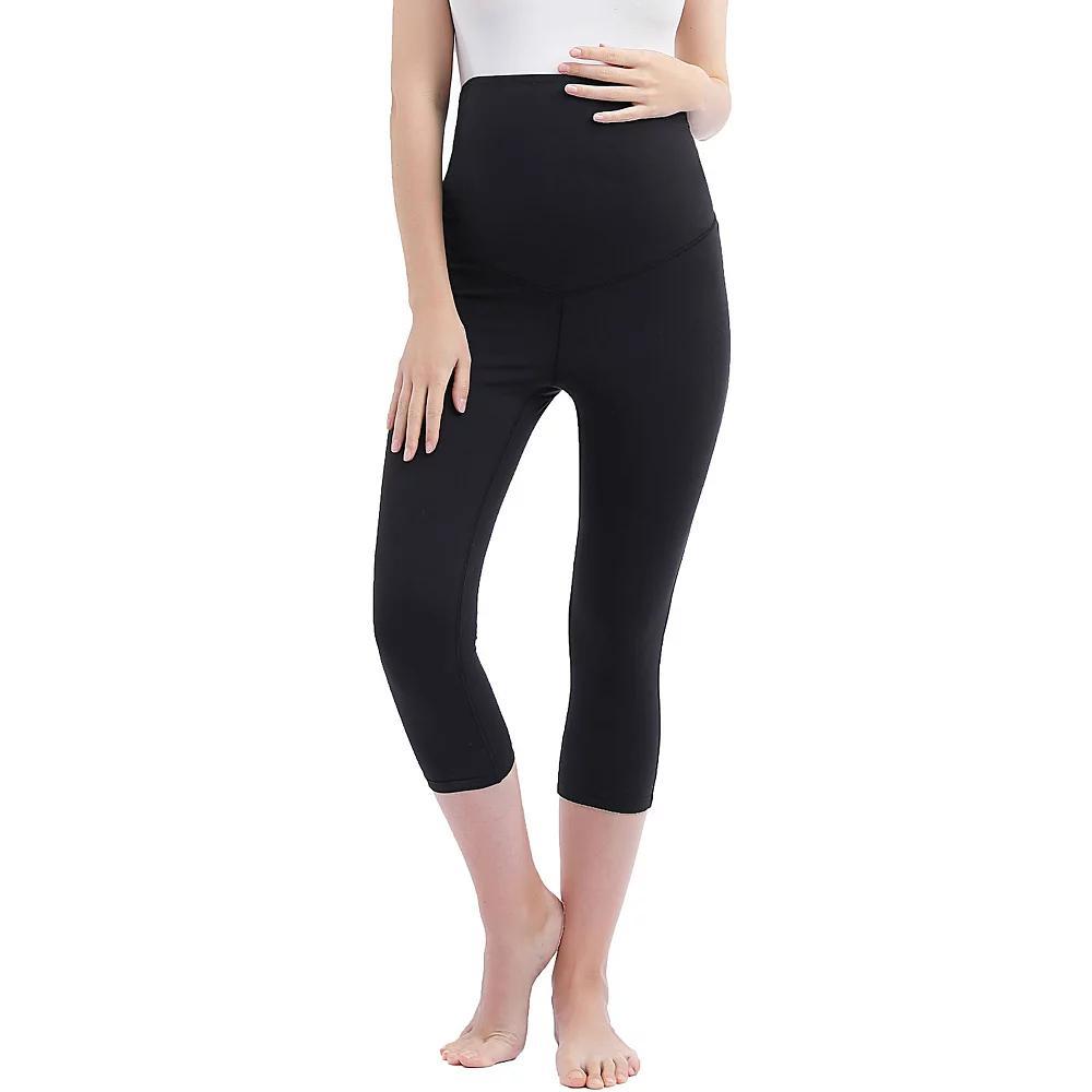 Maternity Pokkori Daily Essential Over-the-Belly Capri Leggings, Women's, Size: Small-Mat, Black Product Image