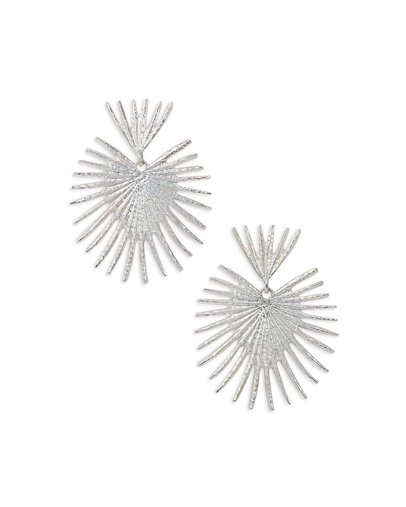 Kenneth Jay Lane Silver Fan Large Earrings Product Image