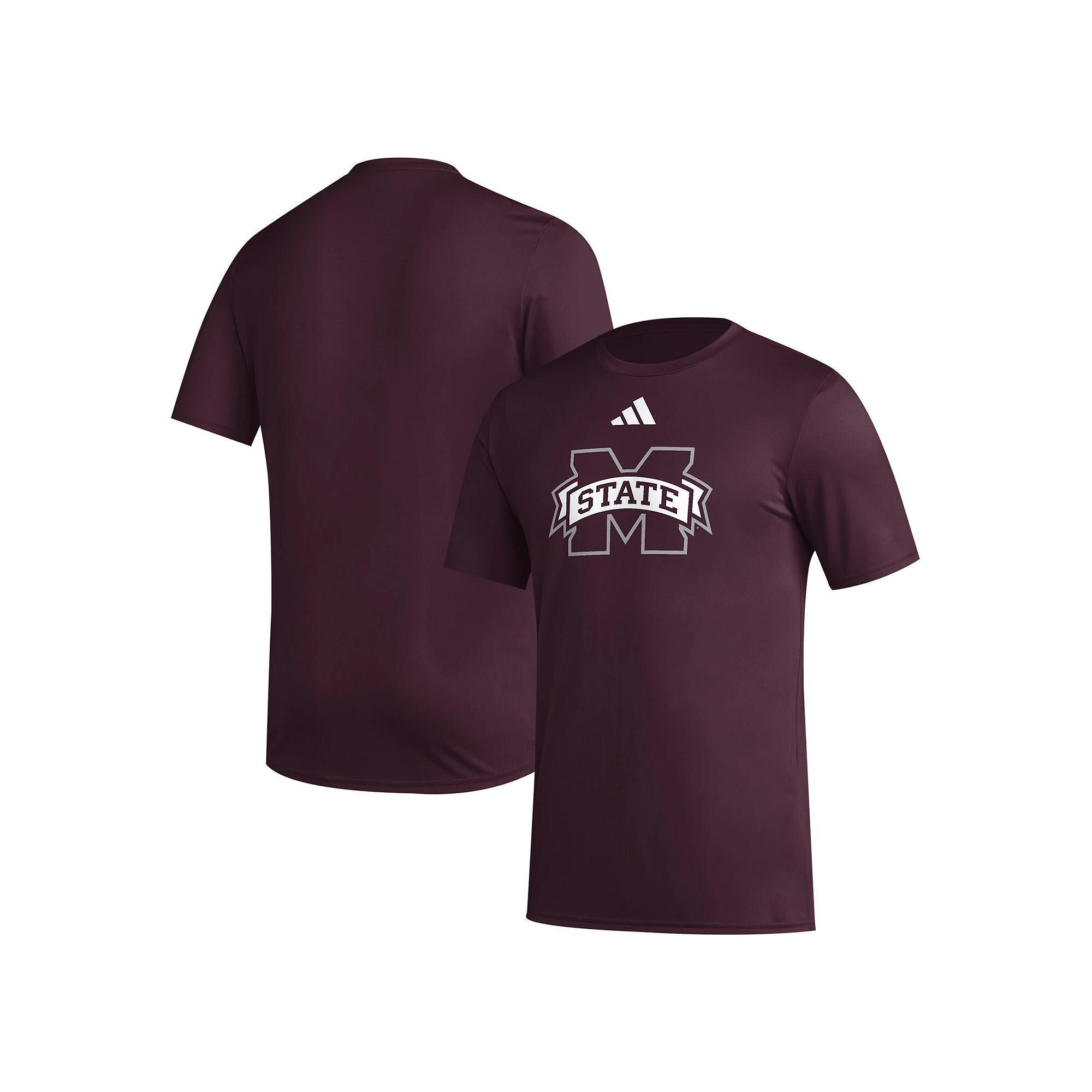 Men's adidas Maroon Mississippi State Bulldogs Primary Locker Logo Pre-Game AEROREADY T-Shirt, Size: 2XL, Mst Red Product Image
