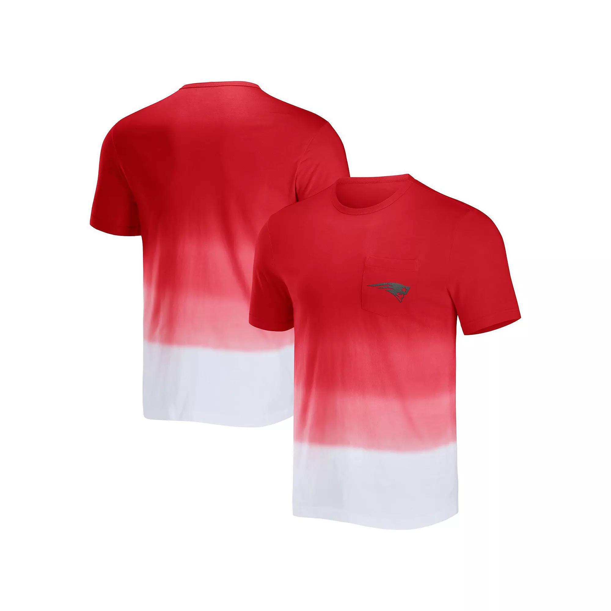 Men's NFL x Darius Rucker Collection by Fanatics Red/White New England Patriots Dip Dye Pocket T-Shirt, Size: Small Product Image