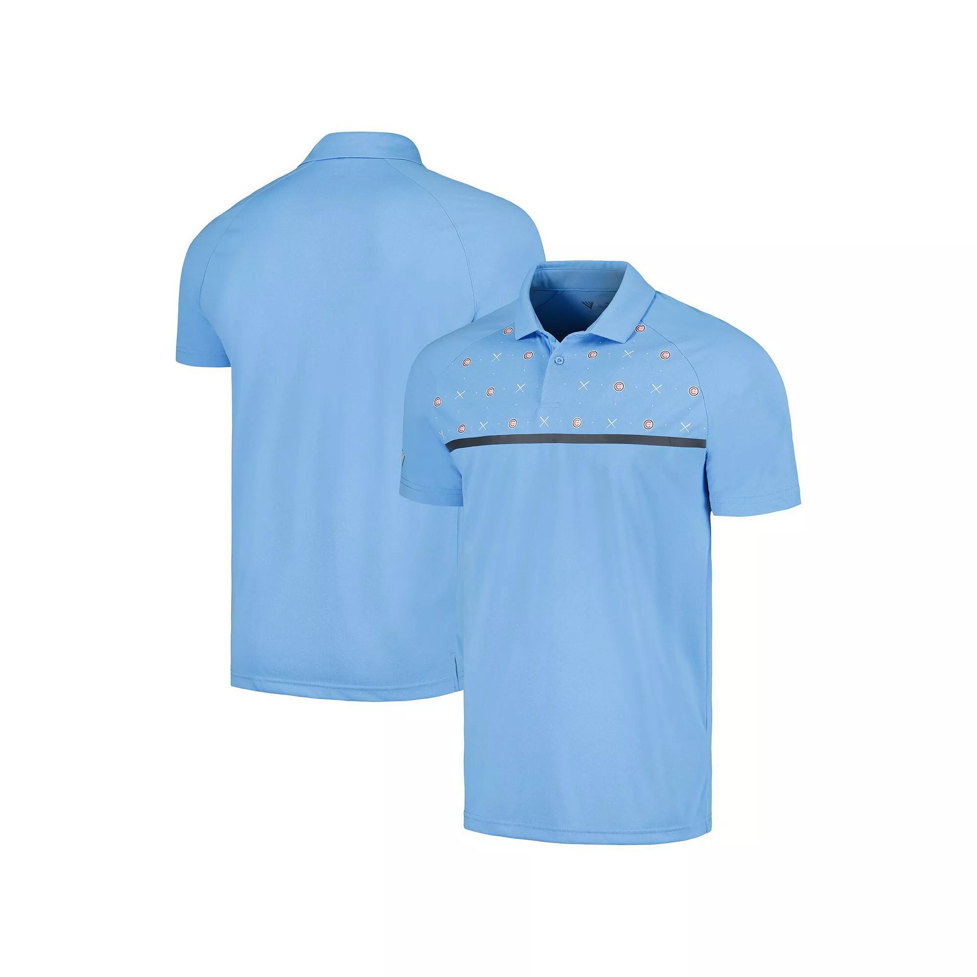 Men's Levelwear Light Blue Chicago Cubs Sector Batter Up Raglan Polo, Size: Small Product Image