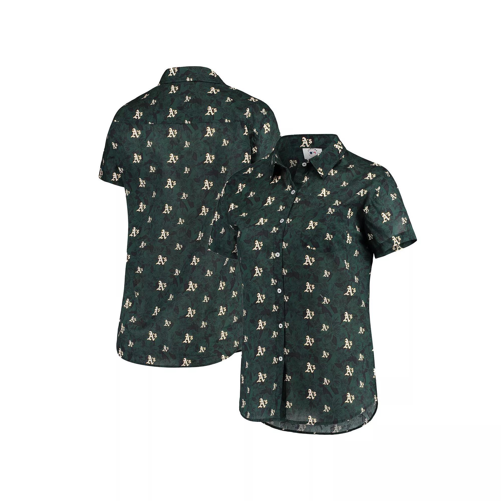 Women's FOCO Green Oakland Athletics Floral Button Up Shirt, Size: Medium Product Image