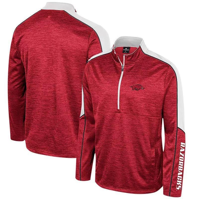 Men's Colosseum Crimson Alabama Crimson Tide Marled Half-Zip Jacket, Size: Small, Red Product Image