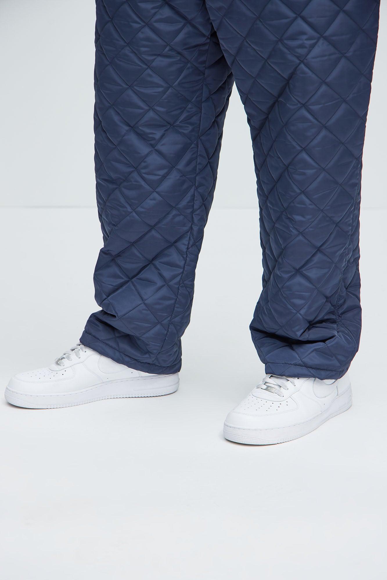 Deebo Straight Quilted Pants - Navy Product Image
