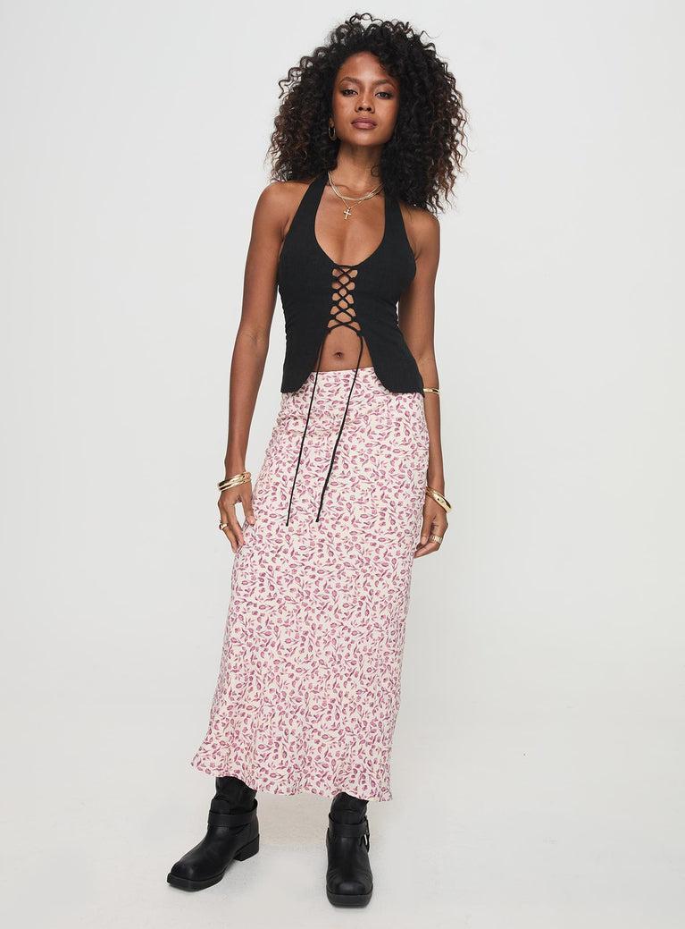 Mariposa Maxi Skirt Beige Floral Product Image