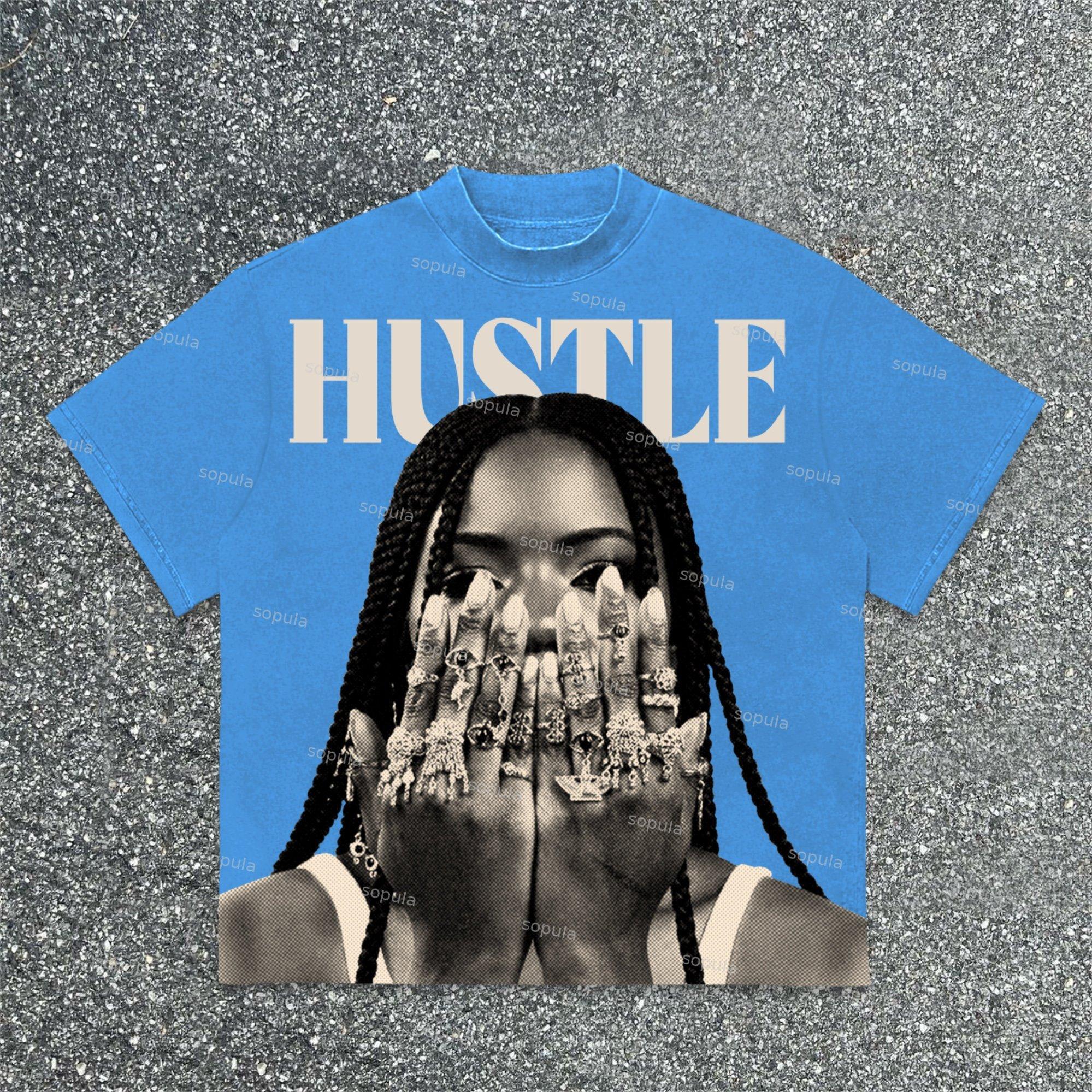 Sopula Struggle Street Retro Character Portrait Graphics Cotton T-Shirt Product Image