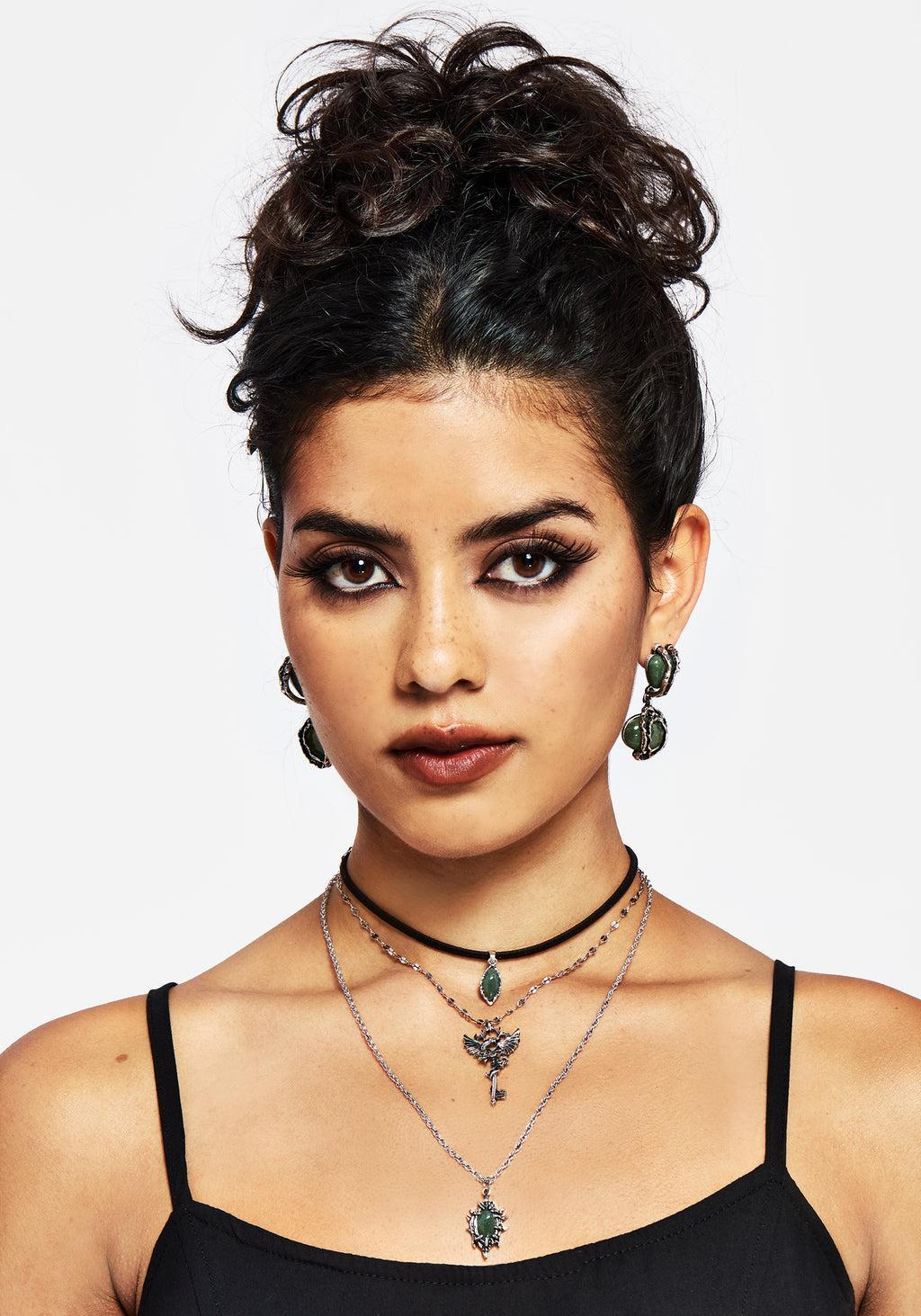 Petra Dragon Key Layered Necklace Product Image