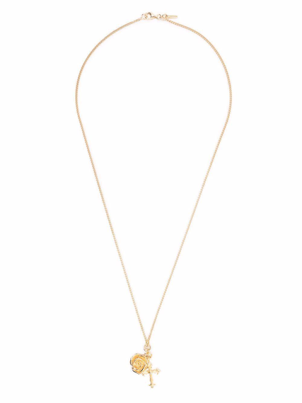 rose and cross pendant necklace Product Image