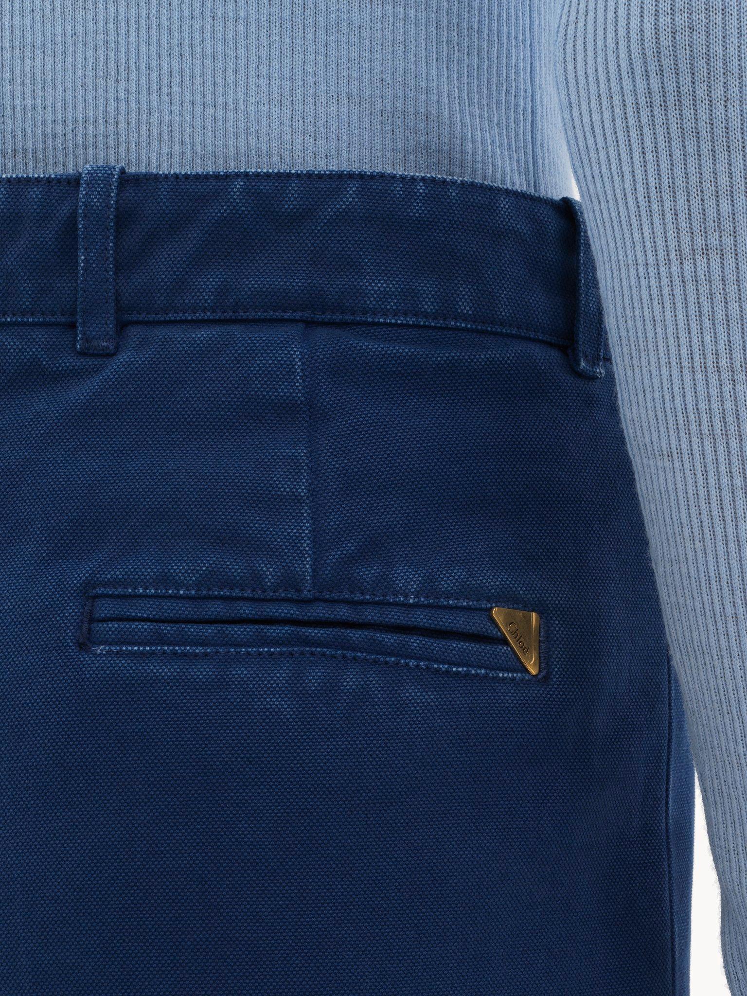 Flared tailored pants in cotton canvas Product Image