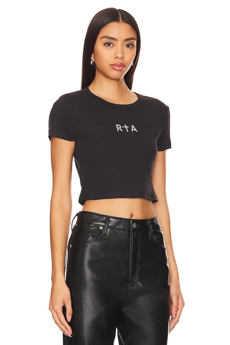 Flocked Logo Cropped Tee RTA Product Image