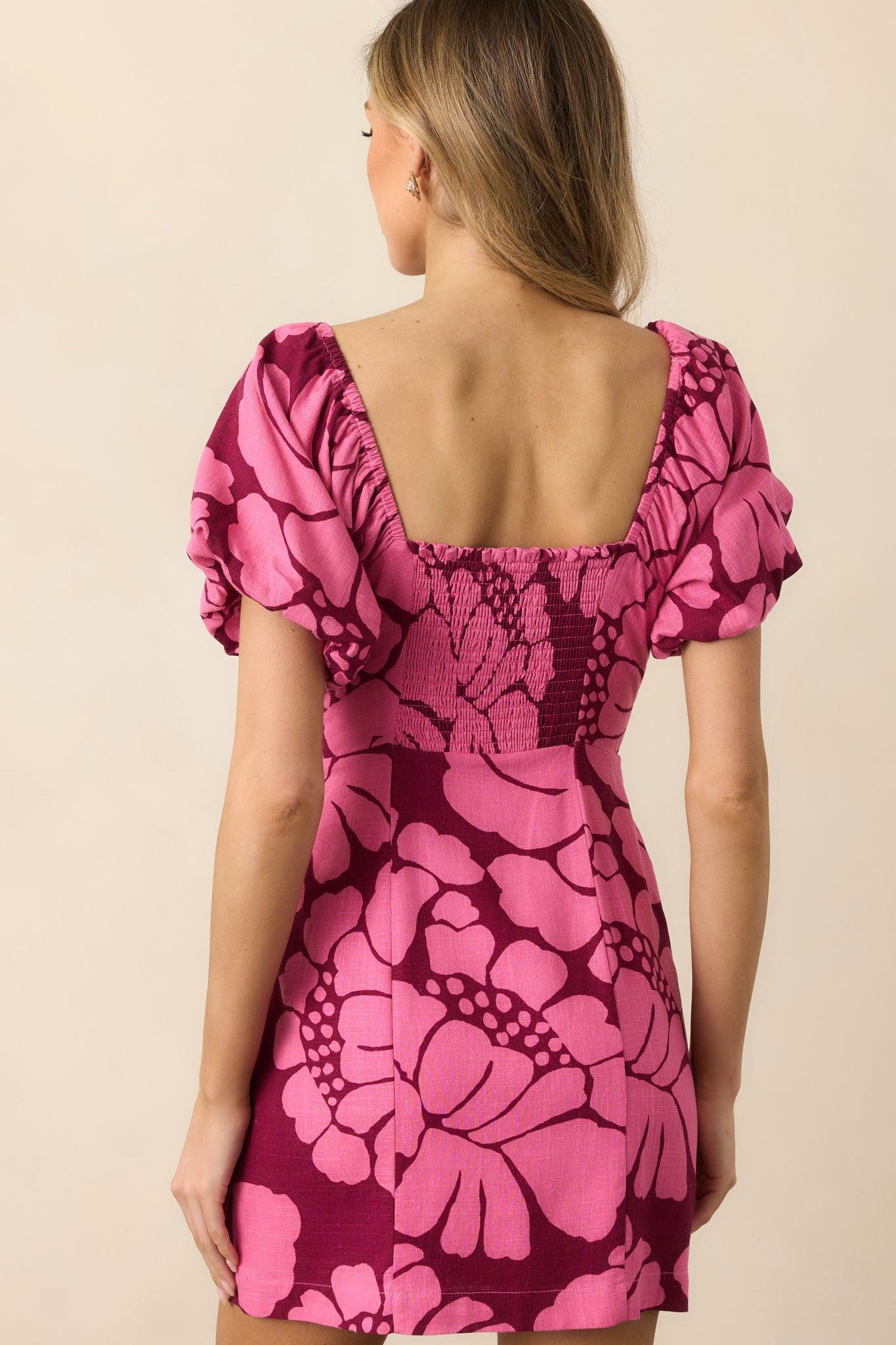 MINKPINK Persephone Berry Floral Mini Dress Product Image