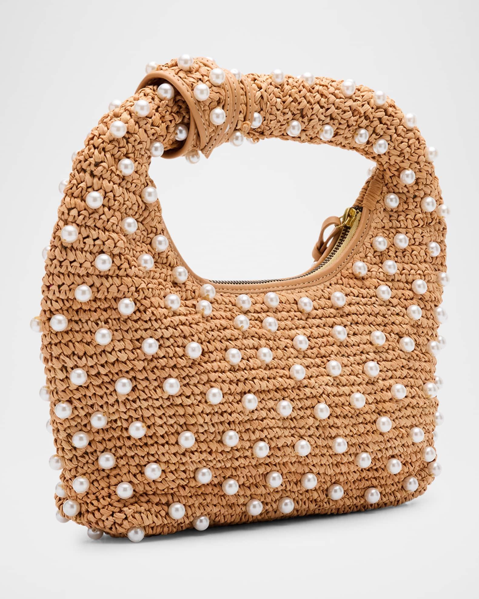 Maeve Pearly Raffia Hobo Bag Product Image