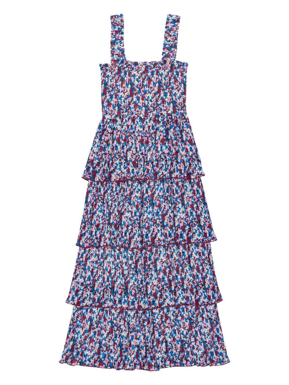 floral-print layered midi dress Product Image