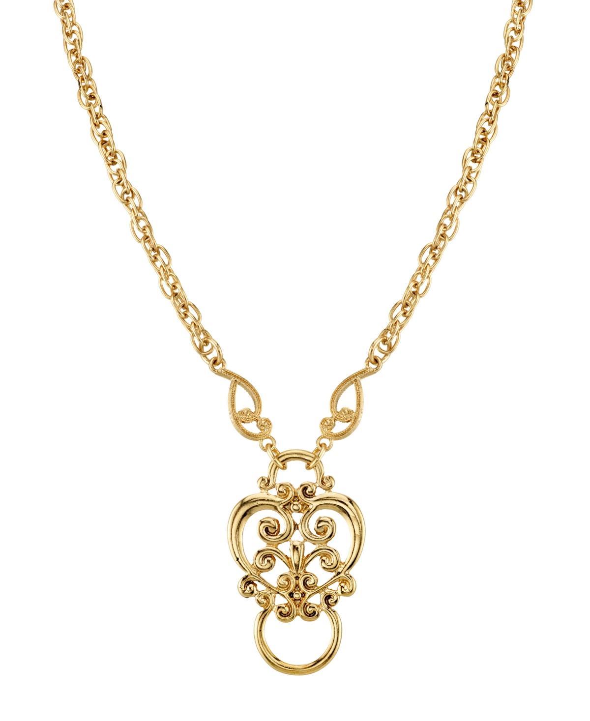 1928 Angel Pendant Necklace, Womens, Gold Tone Product Image
