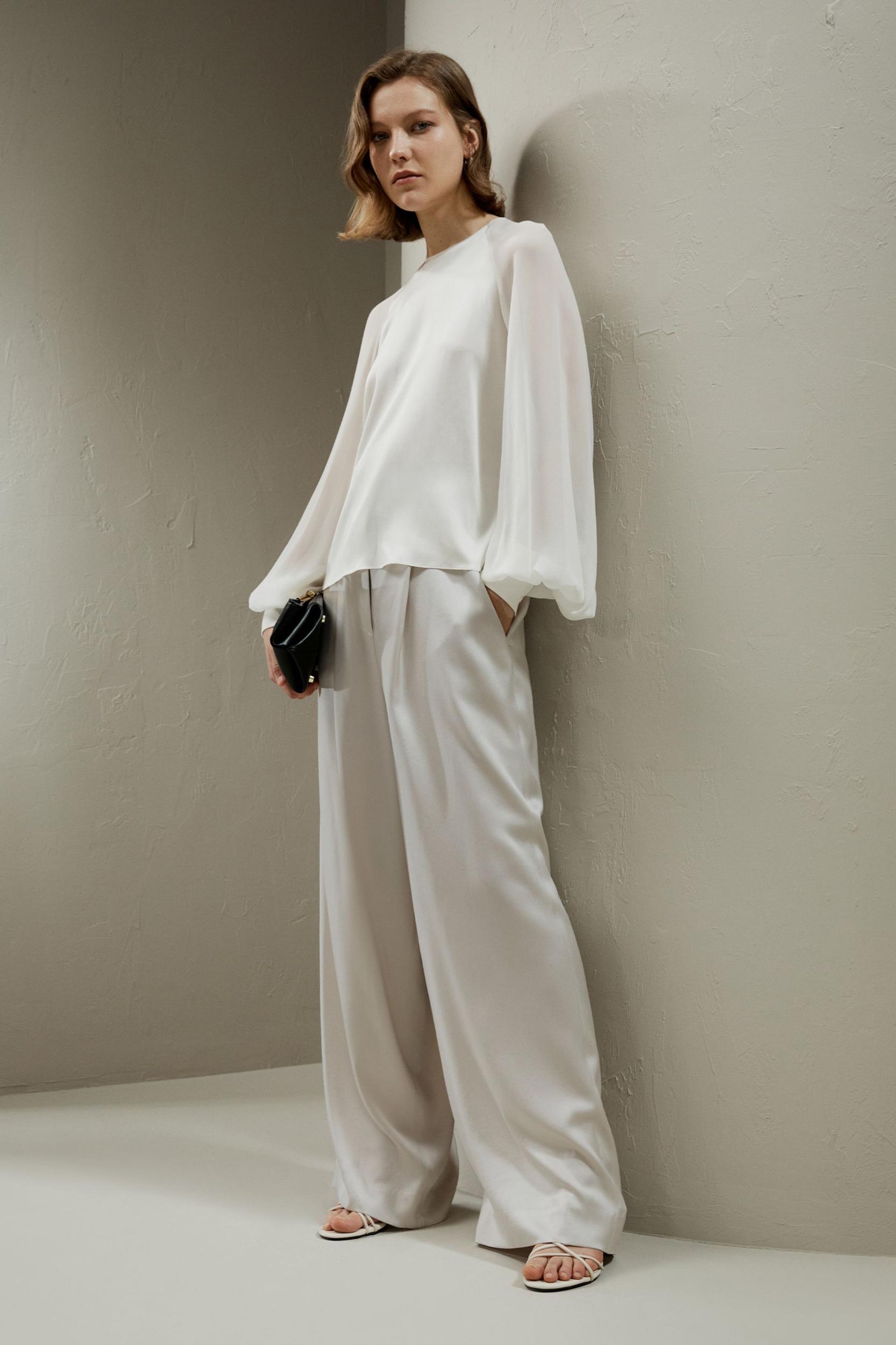 Silk Blouse with Raglan Sleeves Product Image