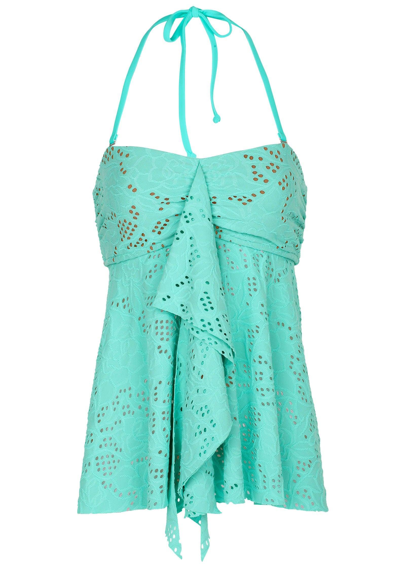 Lace Lanai Bandeau Top - Light Teal Product Image