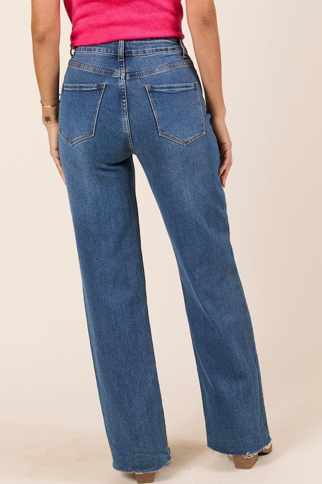 Kelsea Dark Wash Wide Leg Jeans Product Image