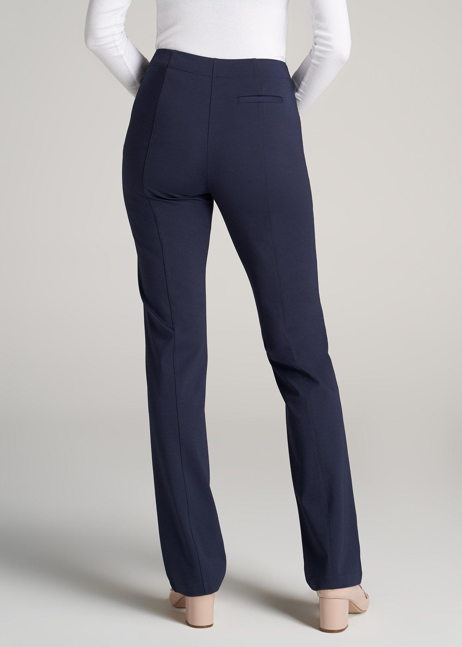 Slim Straight Leg Dress Pants for Tall Women in Navy Product Image