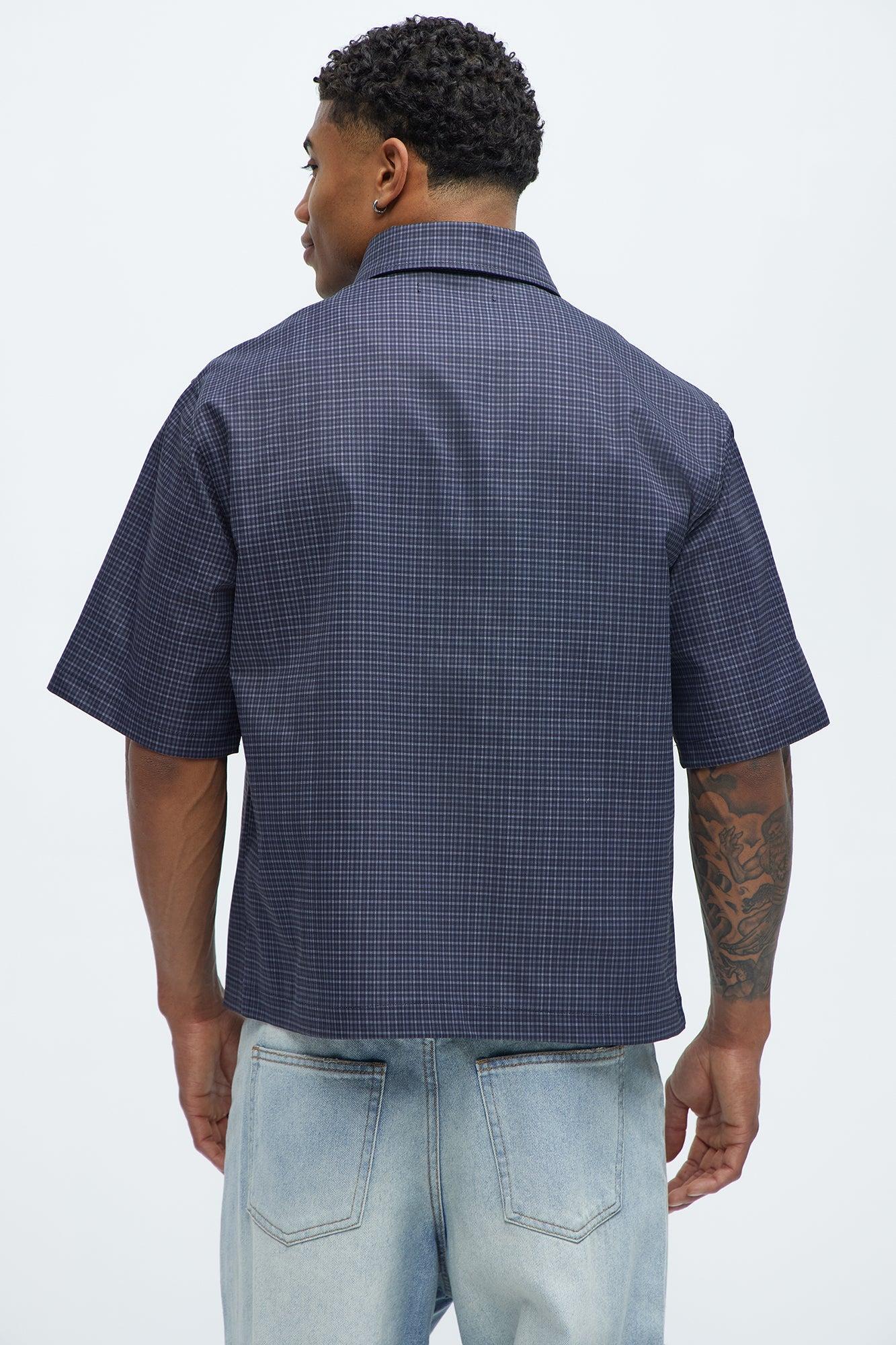 Cropped Pin Up Graphic Button Up Shirt - Black/combo Product Image