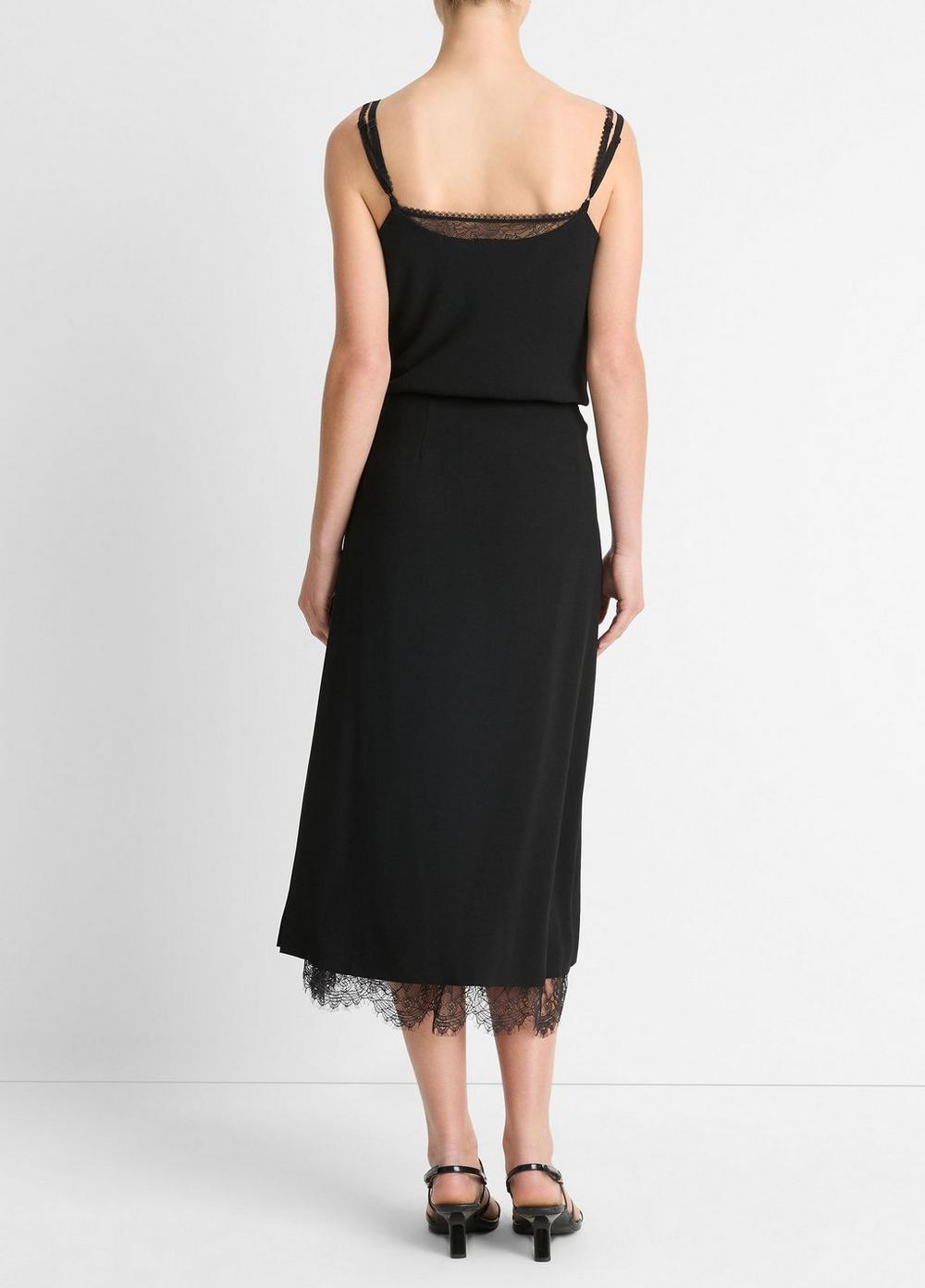 Womens Lace-paneled Straight Skirt, Black, Size 14 Vince Product Image