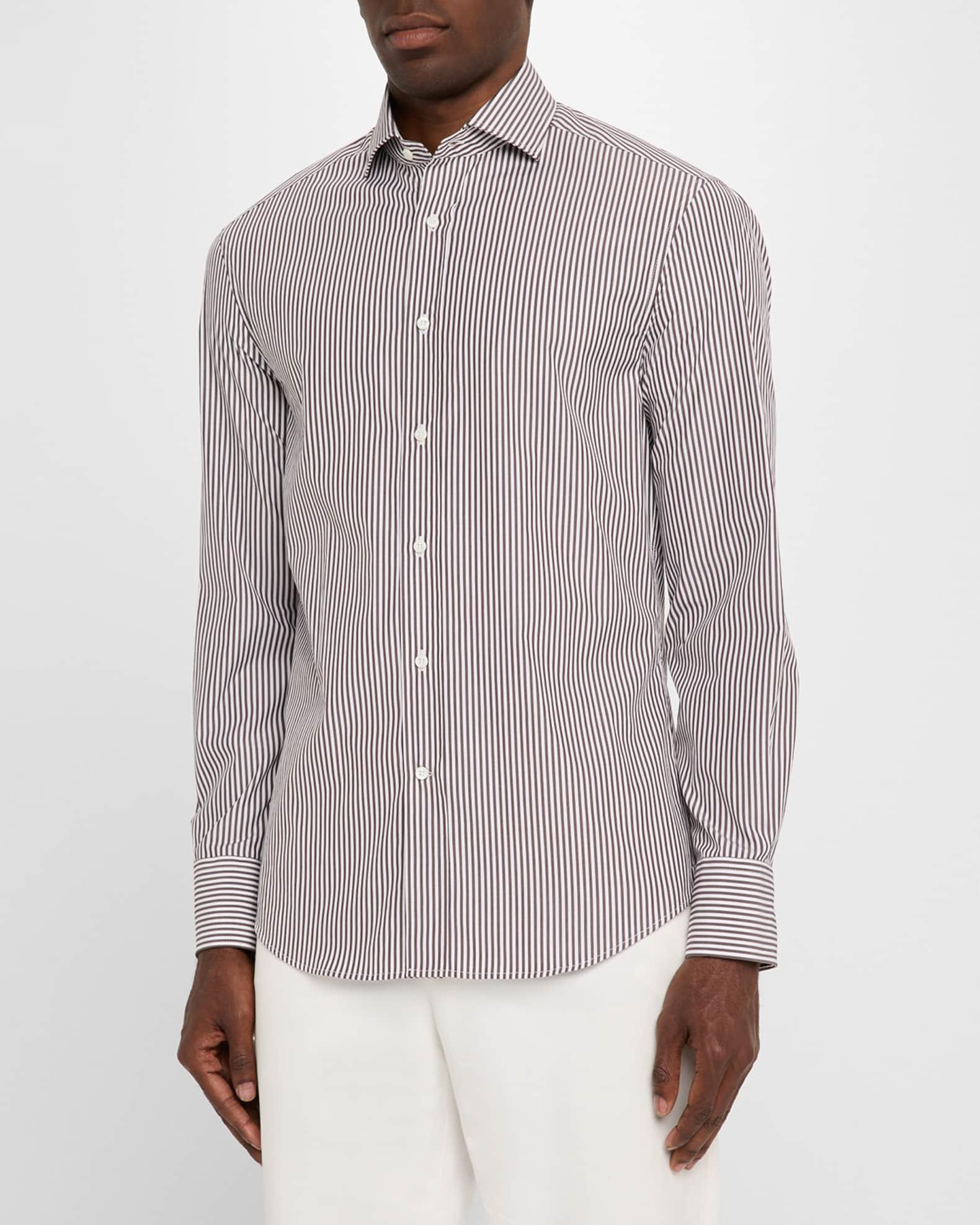 Men's Narrow Striped Long-Sleeve Shirt Product Image