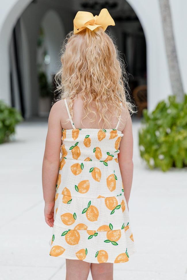 Kid's Tea With You Lemon Printed Gauze Dress SALE Product Image