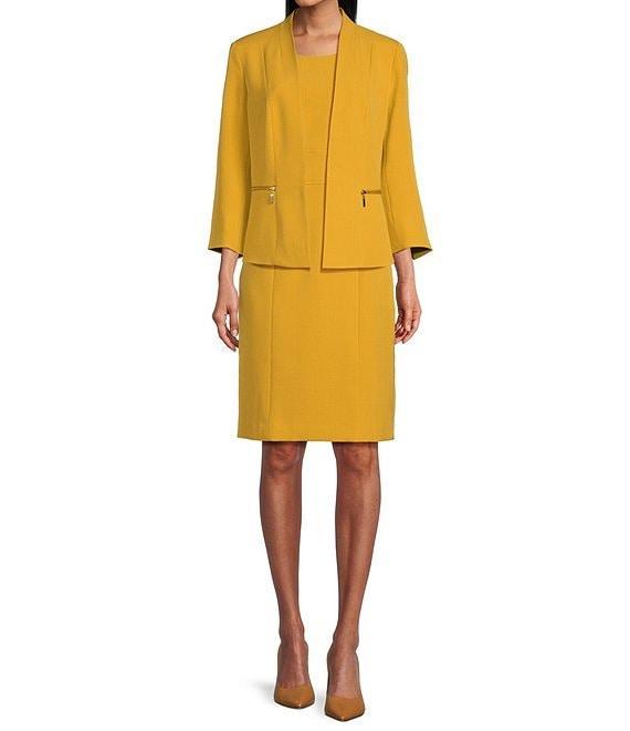 Kasper Stretch Crepe Zip Pocket Coordinating Cardigan Jacket Product Image