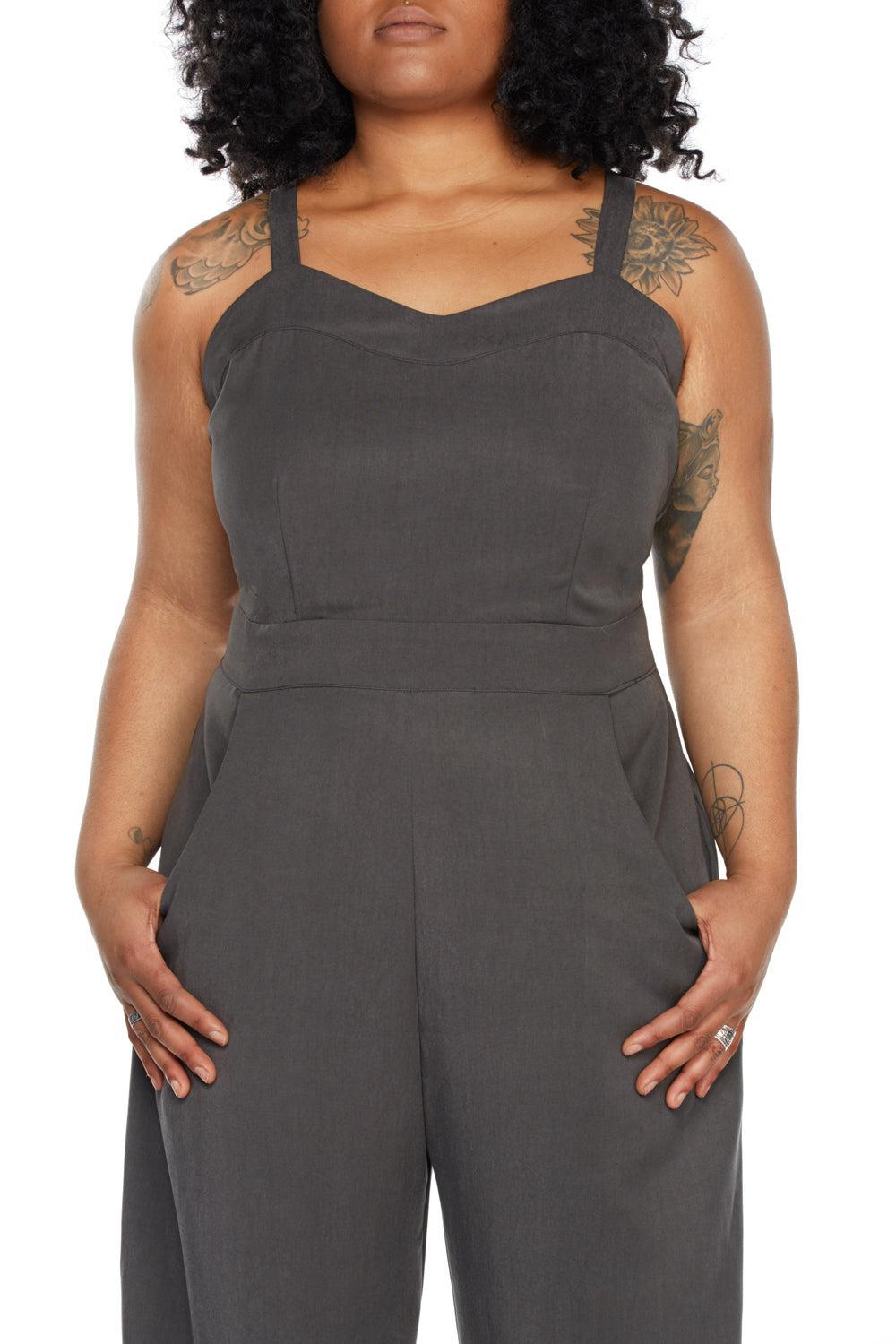 Yolked Juniper Jumpsuit in Denim Tencel Product Image